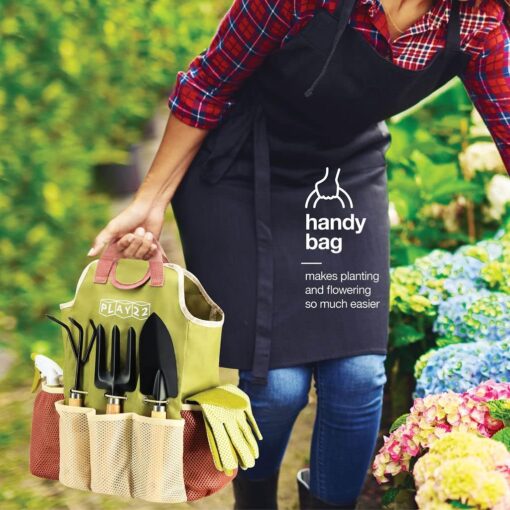 Gardening Tools Set of 10 - Complete Heavy Duty Garden Tools Set with Fashion Handbag - Durable Gardening Supplies Kit Ideal Garden Gifts for Women - Image 2