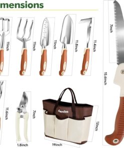 Alternative view of MelonArt Garden Tool Set,10 Pcs Heavy Duty Gardening Hand Tool Kit for Women Aluminum with Non Slip Ergonomic Handle, Storage Tote Bag and Gardening Gloves, Ideal Gifts for Women and Men