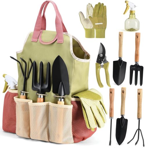 Gardening Tools Set of 10 - Complete Heavy Duty Garden Tools Set with Fashion Handbag - Durable Gardening Supplies Kit Ideal Garden Gifts for Women - Image 6